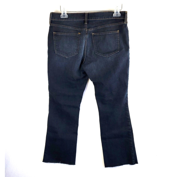 Old Navy Jeans Womens 8 Flirt Bootcut Raw Hem Blue Mid Rise Stretch Pants - Picture 2 of 16